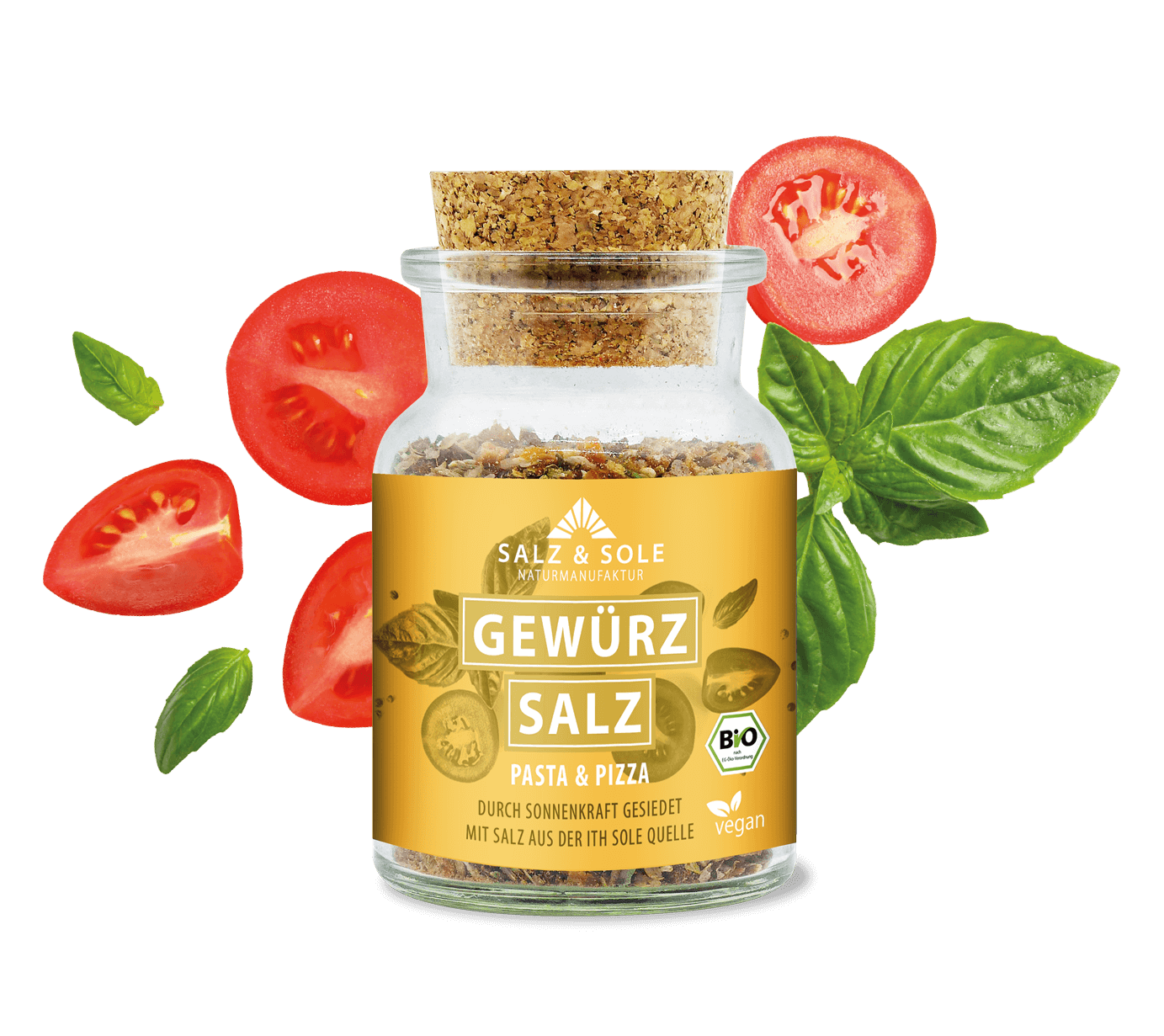Bio Pasta & Pizza Gewürzsalz im Korkglas 80g